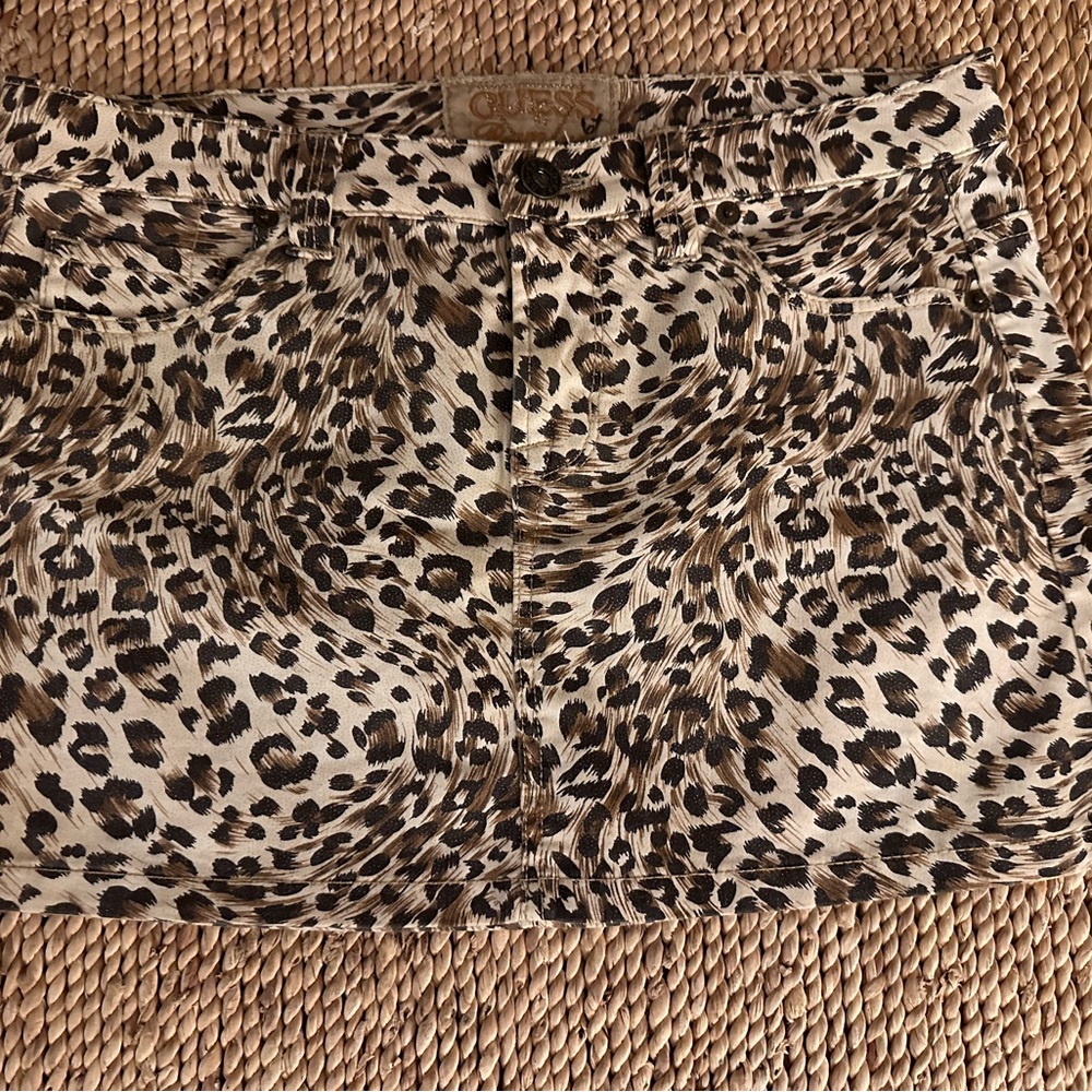 Guess Animal Print Skirt with Black and Brown Accents